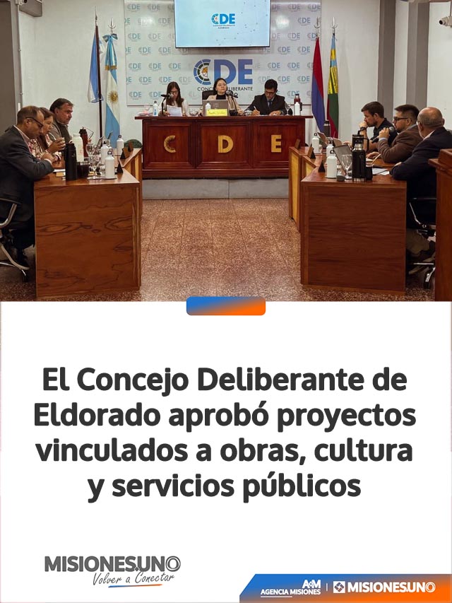 El Concejo Deliberante de Eldorado aprobó proyectos vinculados a obras, cultura y servicios públicos