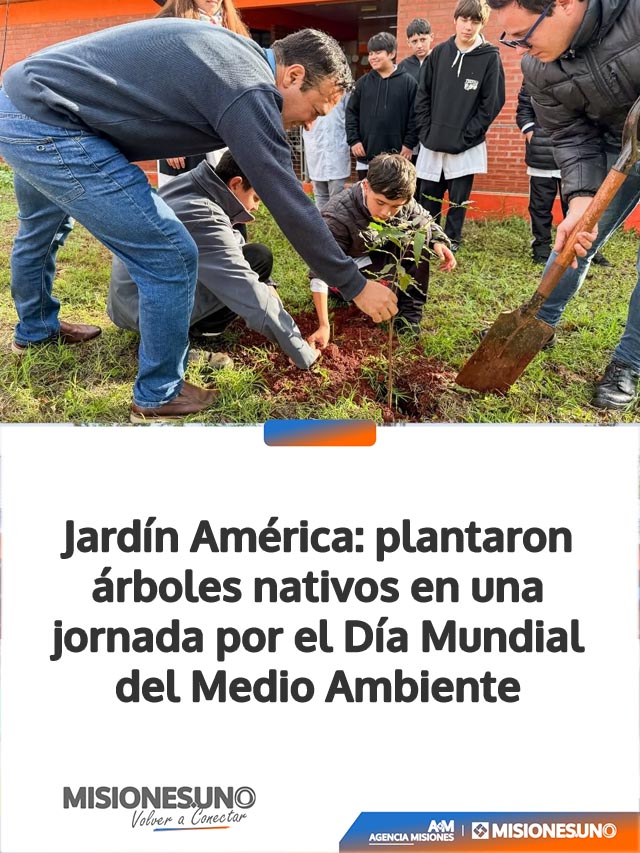 Jardín América: plantaron árboles nativos en una jornada por el Día Mundial del Medio Ambiente