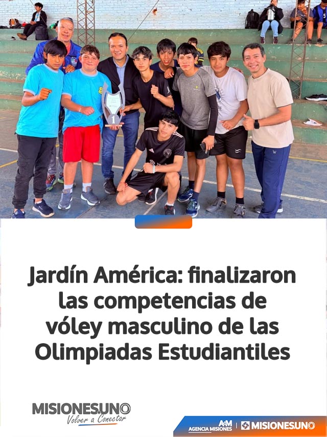 Jardín América: finalizaron las competencias de vóley masculino de las Olimpiadas Estudiantiles