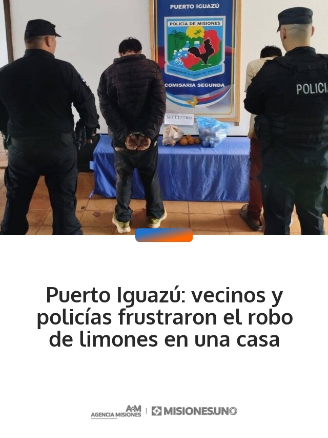 Puerto Iguazú: vecinos y policías frustraron el robo de limones en una casa