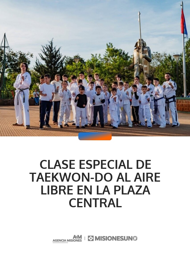 Comandante Andresito: el Taekwon-Do salió a la plaza con una clase abierta para toda la comunidad