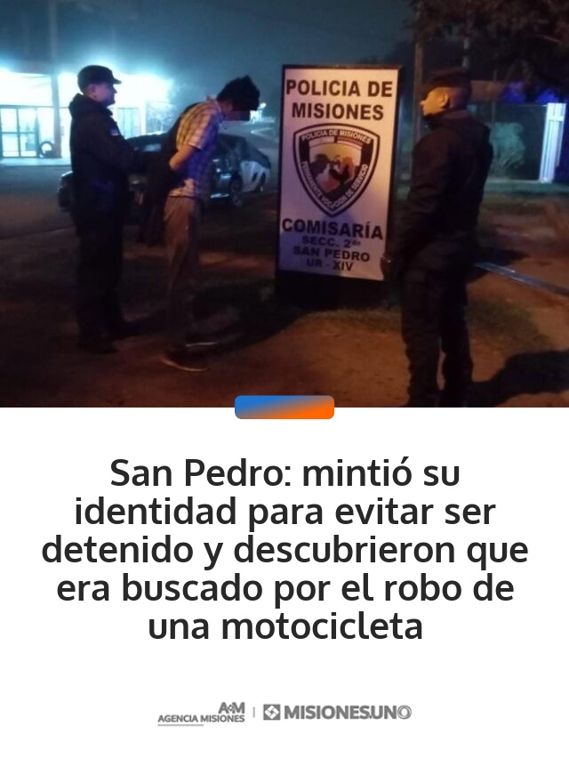 San Pedro: mintió su identidad para evitar ser detenido y descubrieron que era buscado por el robo de una motocicleta