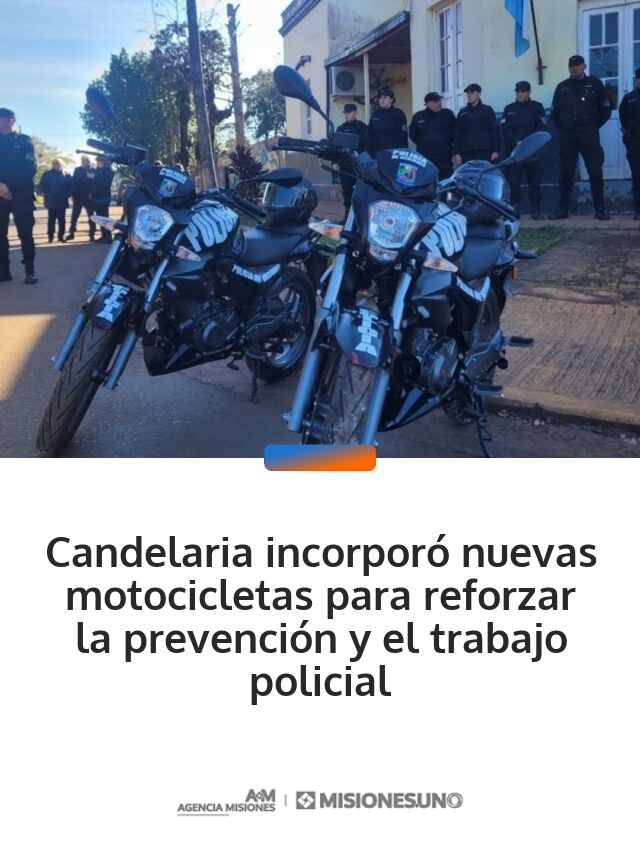Candelaria incorporó nuevas motocicletas para reforzar la prevención y el trabajo policial