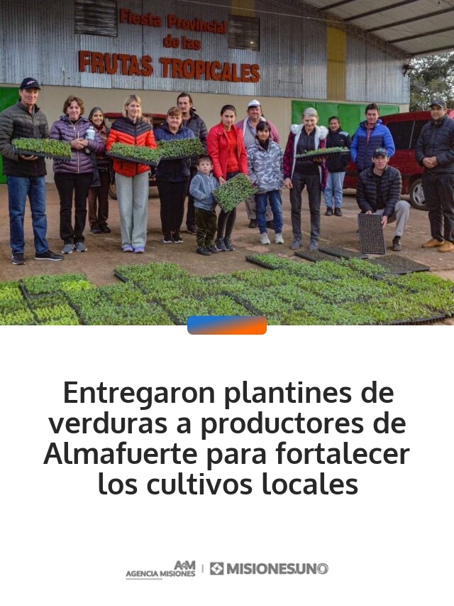 Entregaron plantines de verduras a productores de Almafuerte para fortalecer los cultivos locales
