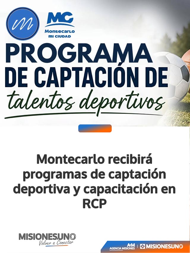 Montecarlo recibirá programas de captación deportiva y capacitación en RCP