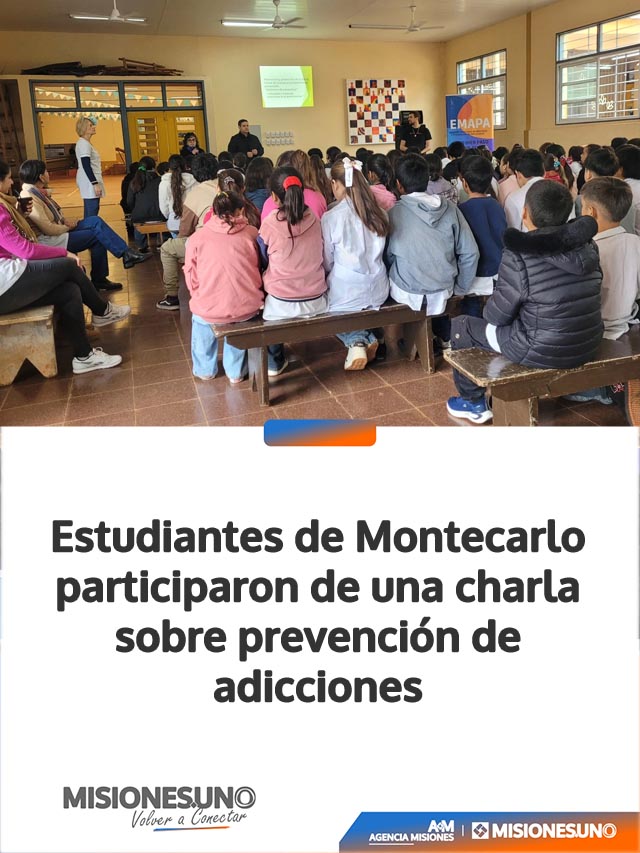 Estudiantes de Montecarlo participaron de una charla sobre prevención de adicciones