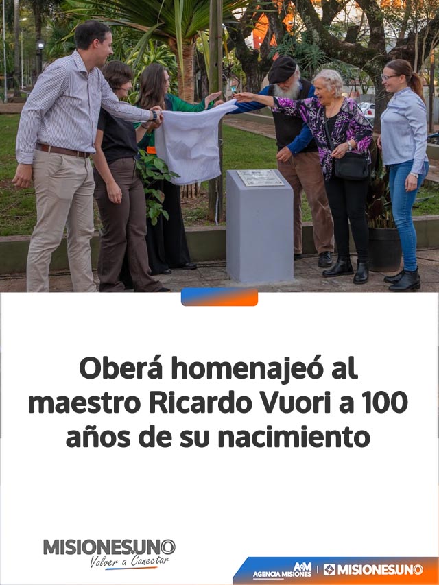 Oberá homenajeó al maestro Ricardo Vuori a 100 años de su nacimiento
