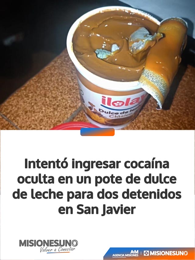 Intentó ingresar cocaína oculta en un pote de dulce de leche para dos detenidos en San Javier