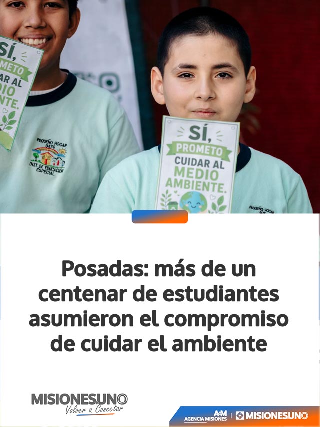 Posadas: más de un centenar de estudiantes asumieron el compromiso de cuidar el ambiente