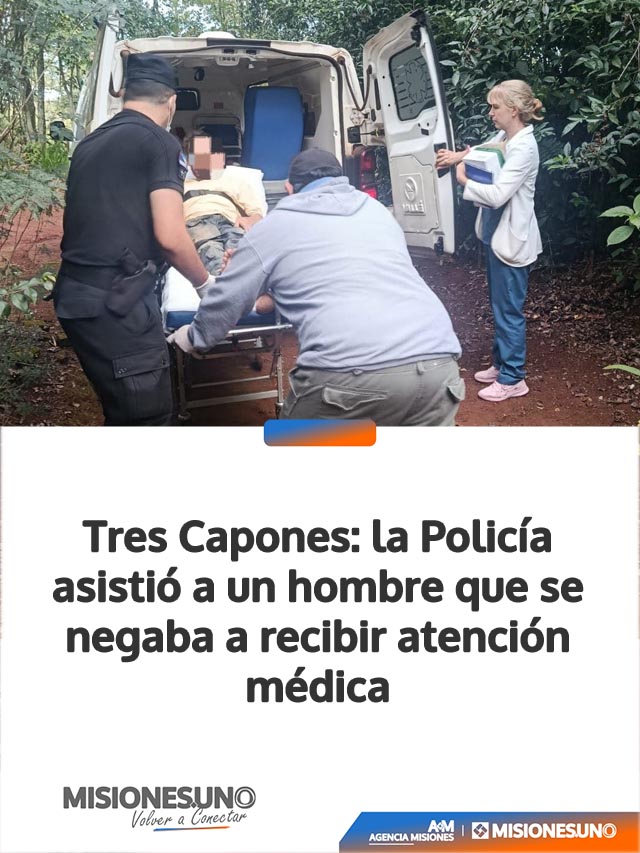 Tres Capones: la Policía asistió a un hombre que se negaba a recibir atención médica